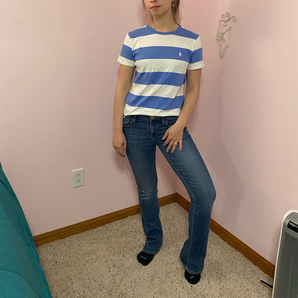 Ralph Lauren Sport Striped T-Shirt, Blue & White Coastal Cool Breton Stripes